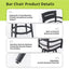 Modern Outdoor Patio Bar Set, Rounded Square Table & Bar Chairs, Non Rust Frame, Tapered Legs, Sunbrella Cushion