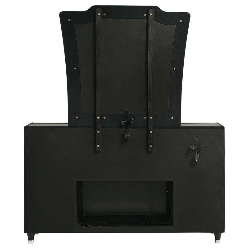 Mika - 8 Drawer LED Dresser And Mirror Set - Black