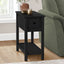 Accent End Table, 2 Tier, Narrow, Lamp, Storage Drawer, Charming Design