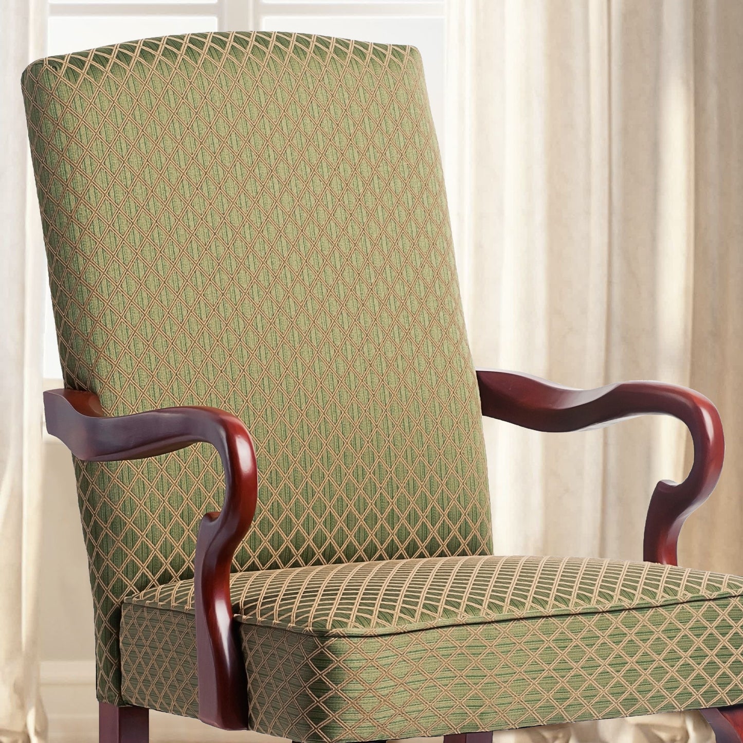 Delaney - Elegant Gooseneck Arm Chair With High Back