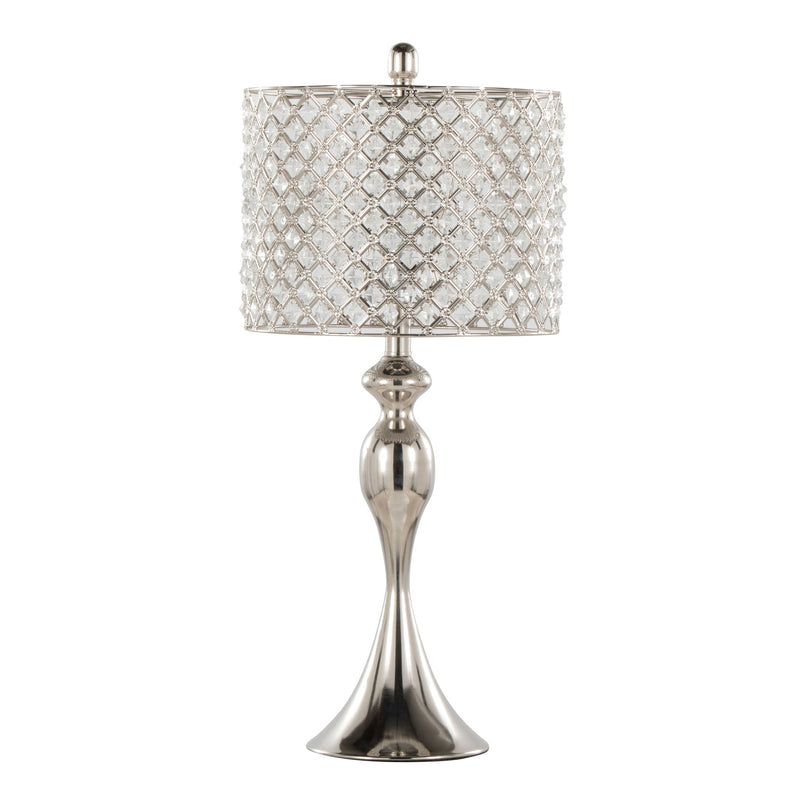 Ashland - Contemporary Table Lamp Square Clear Crystal (Set of 2) - Nickel