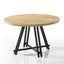 Tate - Round Dining Table With Metal Base - Oak Finish