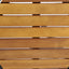 Outdoor Side Table With Iron Base And Slatted Top - Brown
