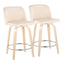 Toriano - Contemporary Fixed Height Counter Stool & Swivel And Round Footrest (Set of 2)