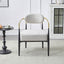 Upholstered Accent Armchair With Tapered Legs - Beige / Black / Gold