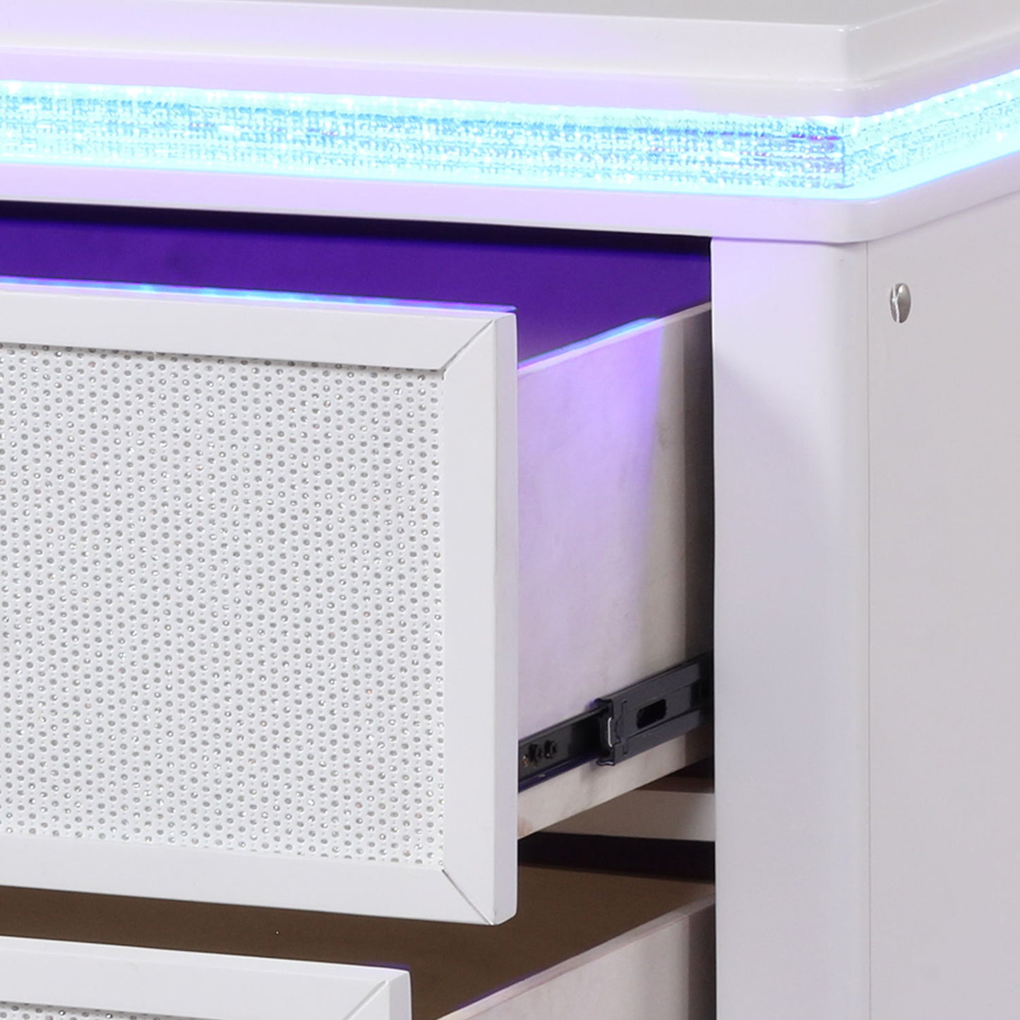 Opium - 2 Drawer Nightstand With LED Lights - White
