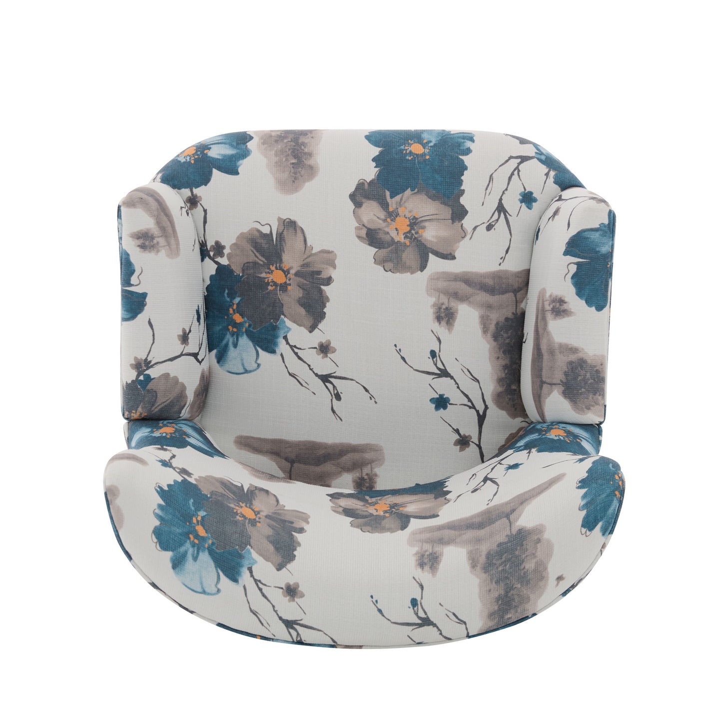 Armchair With Round Arm - White / Blue