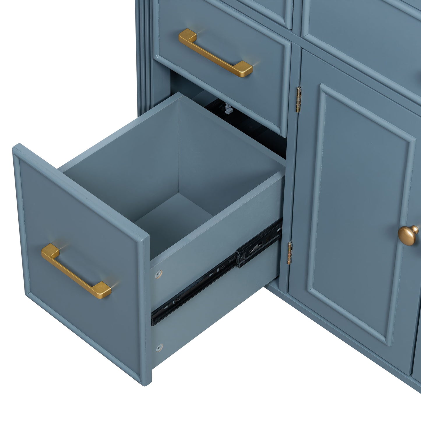 Bathroom Vanity With Sink, 1 Tip Out Drawer, 3 Side Drawers, Adjustable Shelf