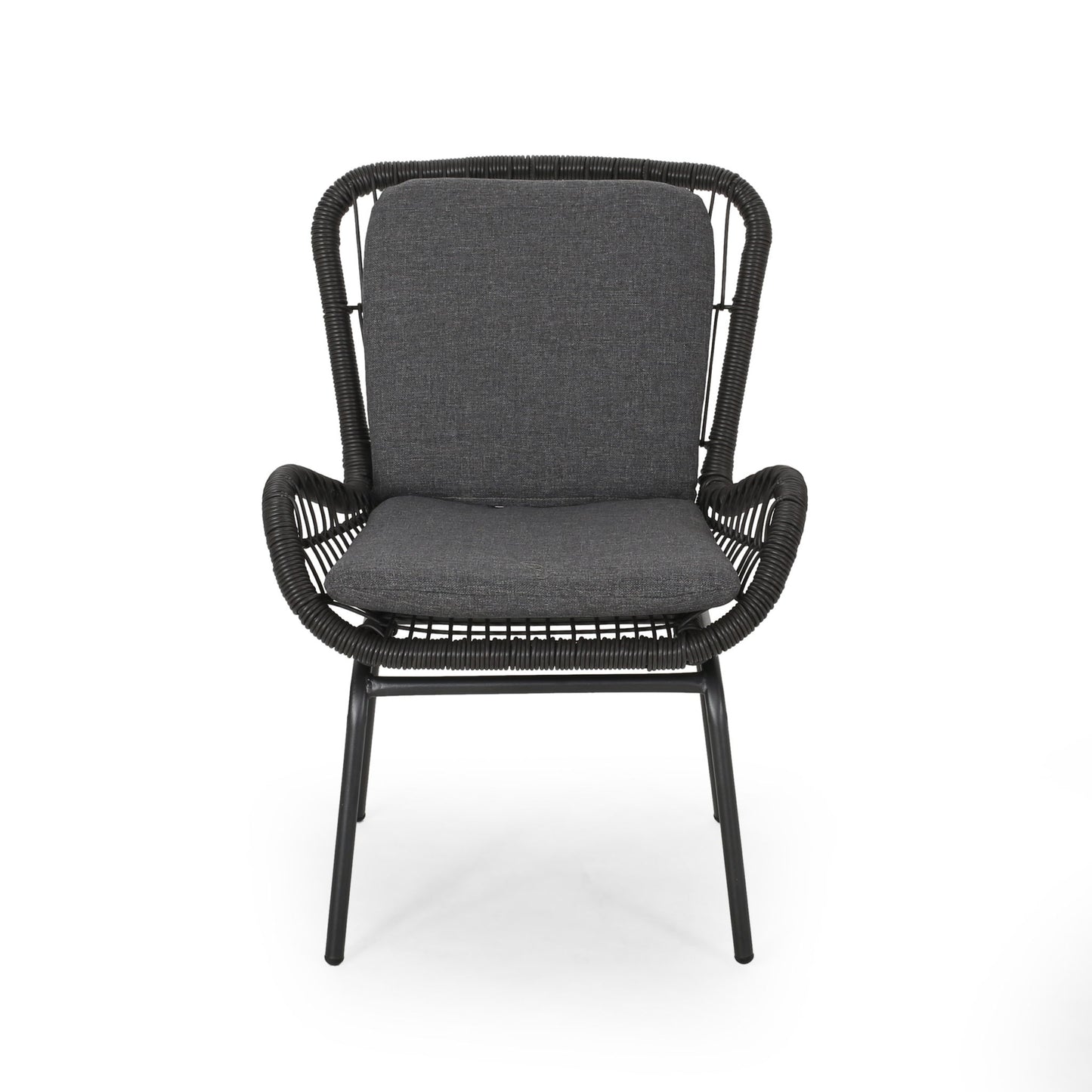 Outdoor Wicker Club Chair With Cushions (Set of 2)