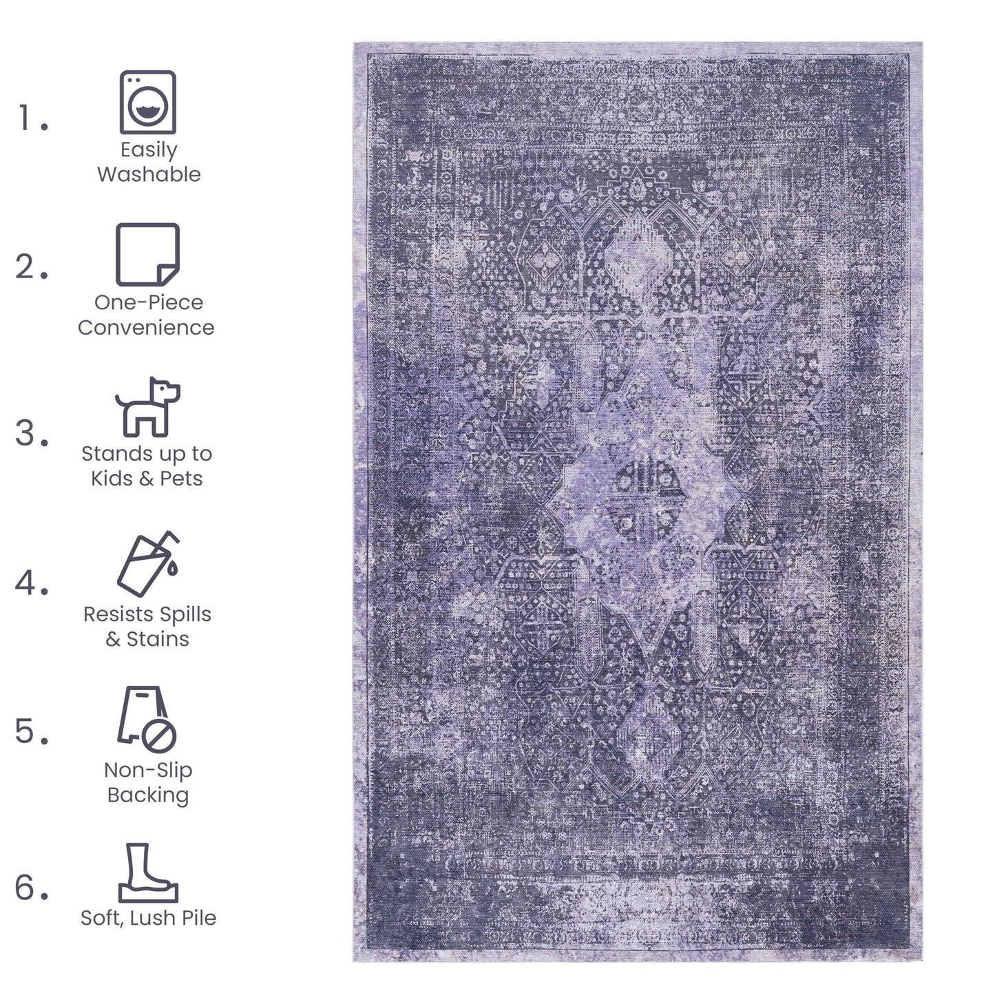 Maval - Washable Area Rug