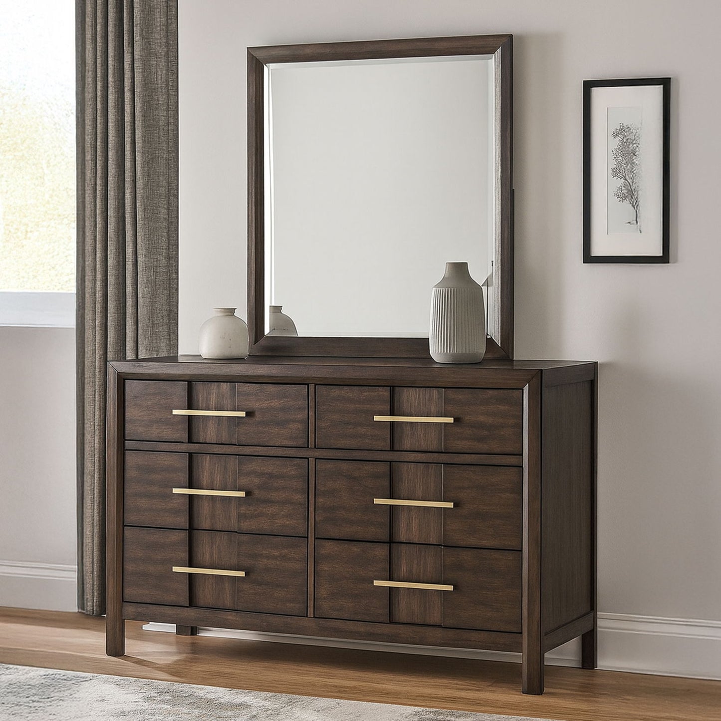 Kenzo - 6 Drawer Dresser - Walnut