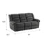 Reclining Sofa - Gray - Faux Leather