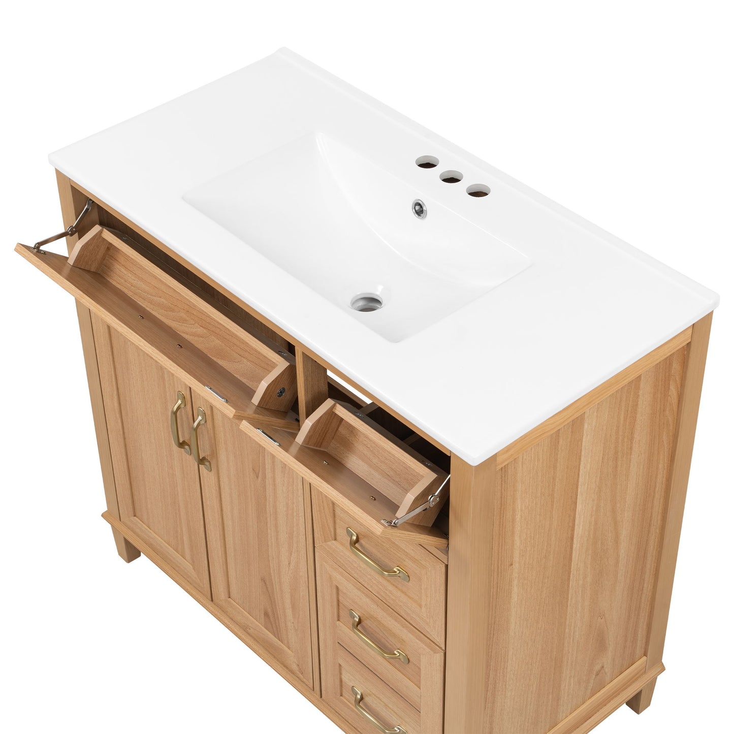 Bathroom Vanity With Sink, Soft Close Doors & Drawers - Wood