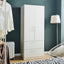 Emma - 2 Door Closet With 2 Drawers And Hanging Bars - White