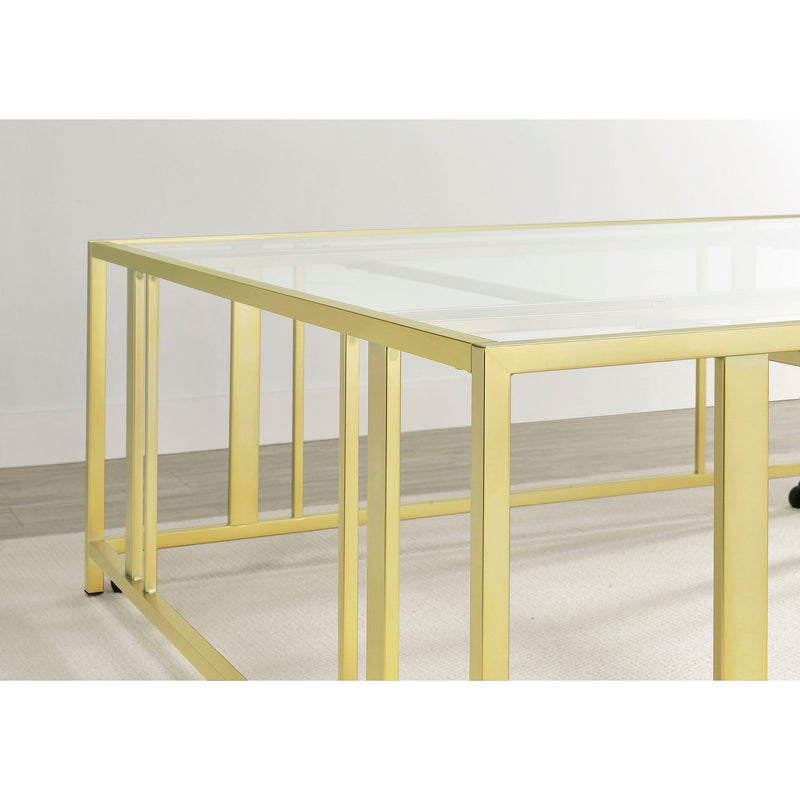 Square Coffee Table - Brushed Brass
