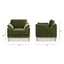 Pasadena - Wide Modern Farmhouse Accent Arm Chair - Olive Green
