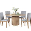 Caspian - 5 Piece Round Dining Table Set With Chairs - Oak