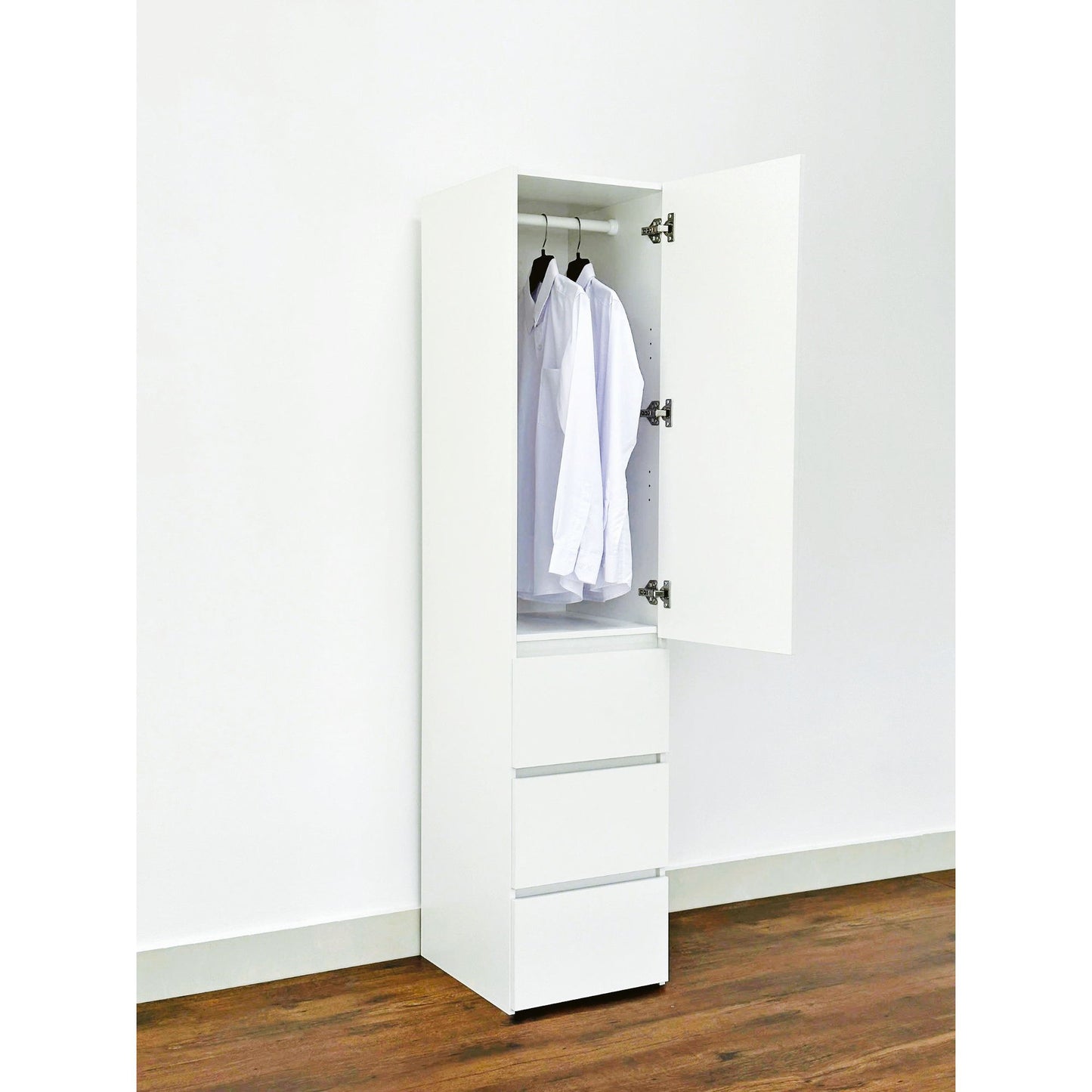 Elise - Slim Modular Closet Cabinet With Drawers - White