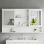 Wall Mounted Bathroom Medicine Cabinet With Double Mirrored Doors