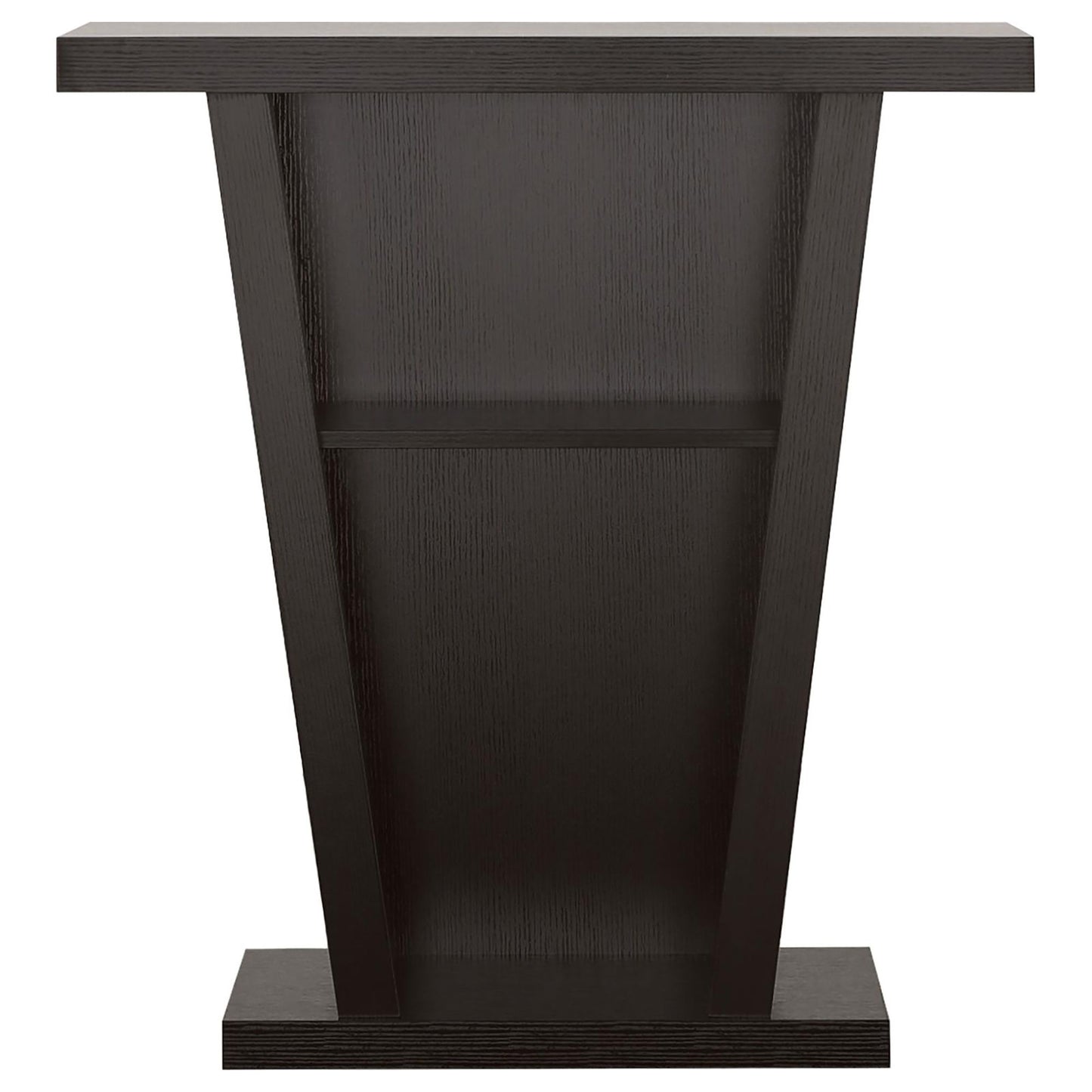 2 Shelf Console Table With V Shape Design - Brown