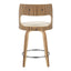 Cecina - Mid-Century Modern Fixed Height Counter Stool With Swivel With Round Footrest (Set of 2) - Zebra / Cream