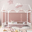 Metal Bed House Bed Frame With Fence