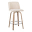 Toriano - Contemporary Fixed Height Counter Stool With Swivel & Round Footrest Modern Design (Set of 2)