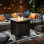 Square Fire Pit Table - Brown