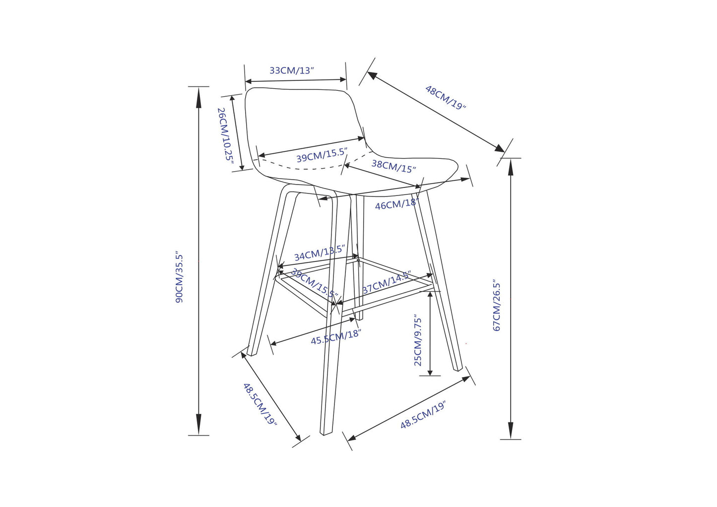 Addy - Counter Stool (Set of 2) - Distressed Brown