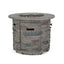 Transitional Outdoor 32" Round Propane Fire Pit Table, Lightweight Concrete Construction - Stone Gray