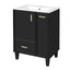 Bathroom Vanity With Sink, Deep Drawer And Pull Out Basket, Rectangular Design - Black