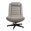 Piran - Twilight Top Grain Leather Accent Chair And Ottoman With Swivel - Gray