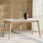 Dining Table With Splayed Rubberwood Legs & Faux Wood Tabletop, - White Oak
