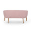 Mid Century Modern Loveseat With Channel Stitched Backrest