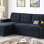 Ashlyn II - 84"W Woven Fabric Reversible Sleeper Sectional Sofa with Storage Chaise