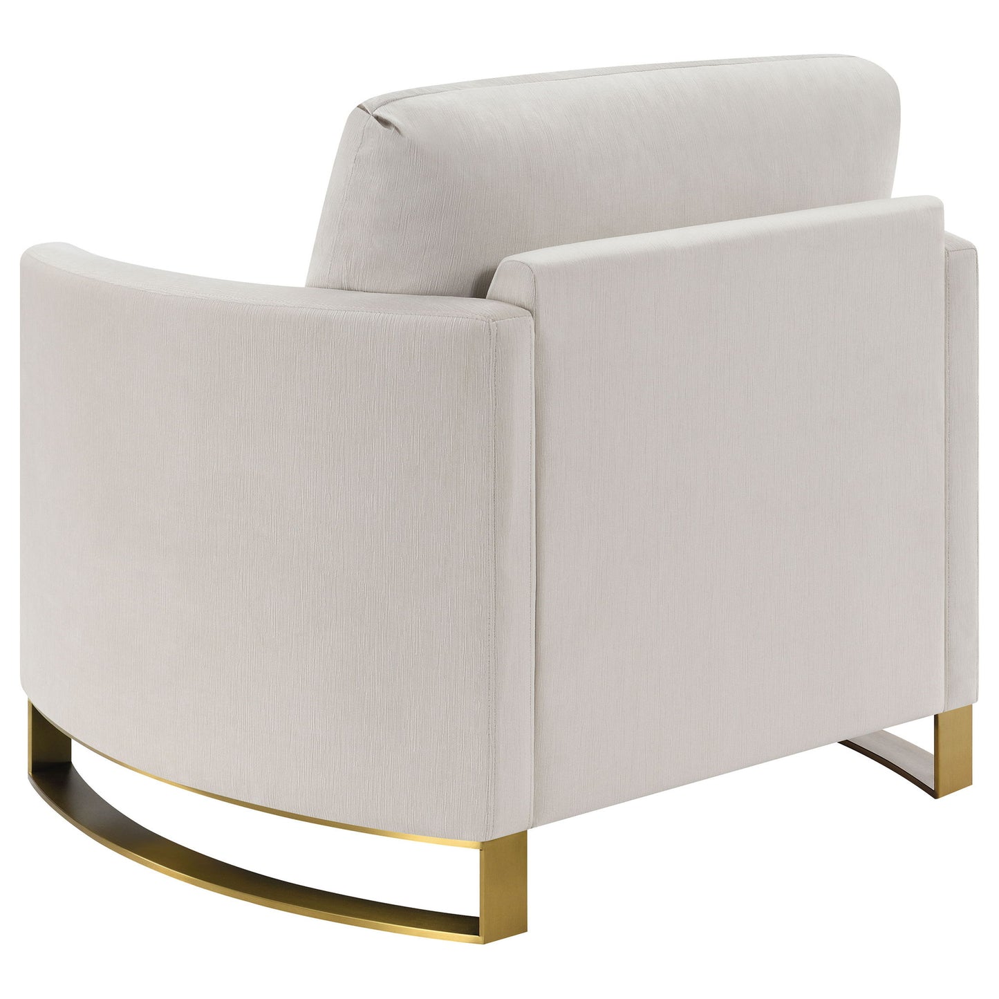 Rufo - Upholstered Curved Track Arm Chair - Beige