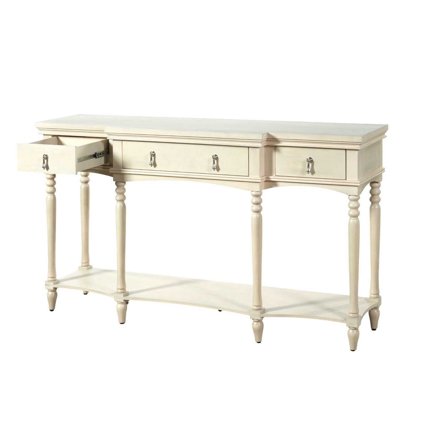 Retro Console Table With 3 Soft Close Drawers