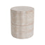 Elegant Indoor / Outdoor Lightweight Concrete Side Table With Travertine - Beige