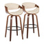 Symphony - Mid Century Modern Fixed Height Barstool With Swivel And Round Footrest (Set of 2)