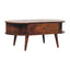 Oval Coffee Table With 1 Drawer - Chestnut