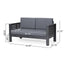 Acacia Wood Loveseat And Coffee Table Set With Cushions