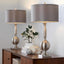 Joan - Contemporary Table Lamp (Set of 2) - Nickel / Gray Satin