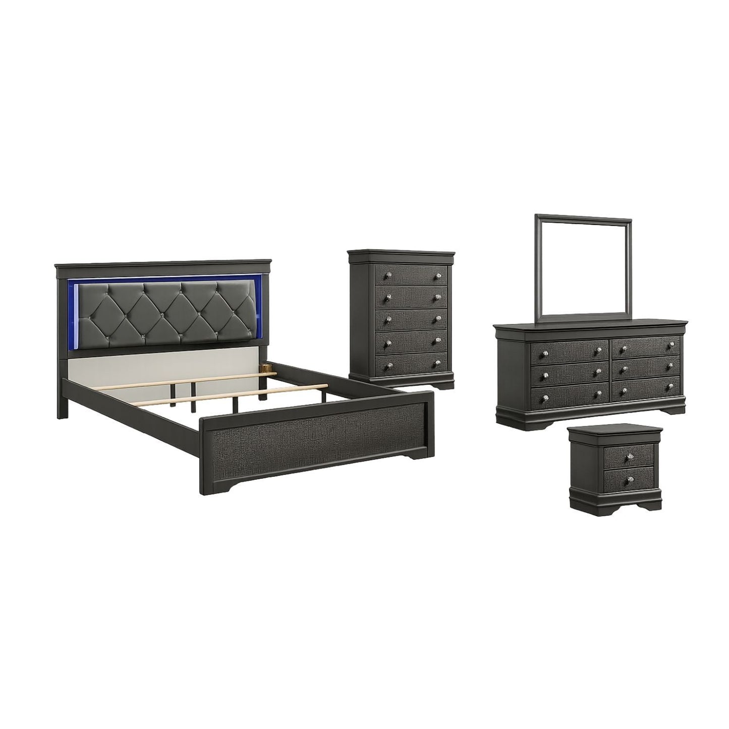 Blaze - Bedroom Set With LED Headboard