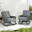 Contemporary Minimalist Wicker Rocking Chair With Soft Cushions And Durable Wooden Frame