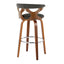 Gardenia - Mid Century Modern Fixed Height Barstool With Swivel With Round Footrest (Set of 2)