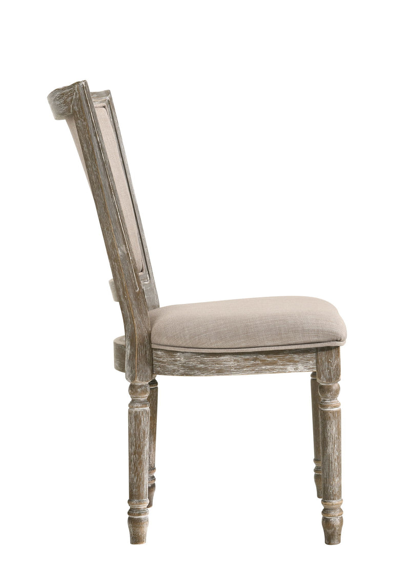 Gabrian - Silla auxiliar recuperada de dos tonos (juego de 2) - Beige / Gris
