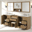 Double Sink Bathroom Vanity With Countertop, 2 Ceramic Sinks, 6 Drawers, Soft Close Design