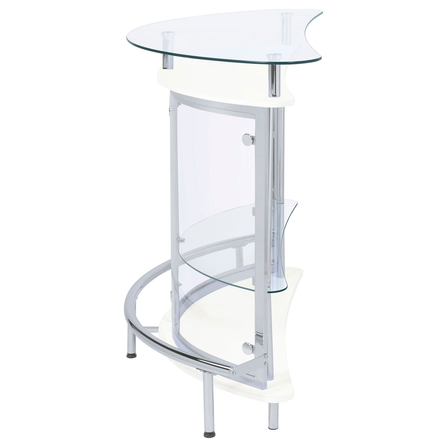 Strick - Freestanding Glass Top Home Bar Wine Cabinet - White