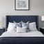 Transitional Upholstery Headboard With Tufted Buttons And Nailhead Trim