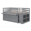 Loft Bed With Retractable Writing Desk And 4 Drawers, With Lateral Portable Desk And Shelves
